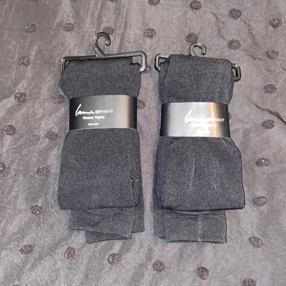 2 NWT LANE BRYANT BLACK FLEECE TIGHTS SIZE C/D